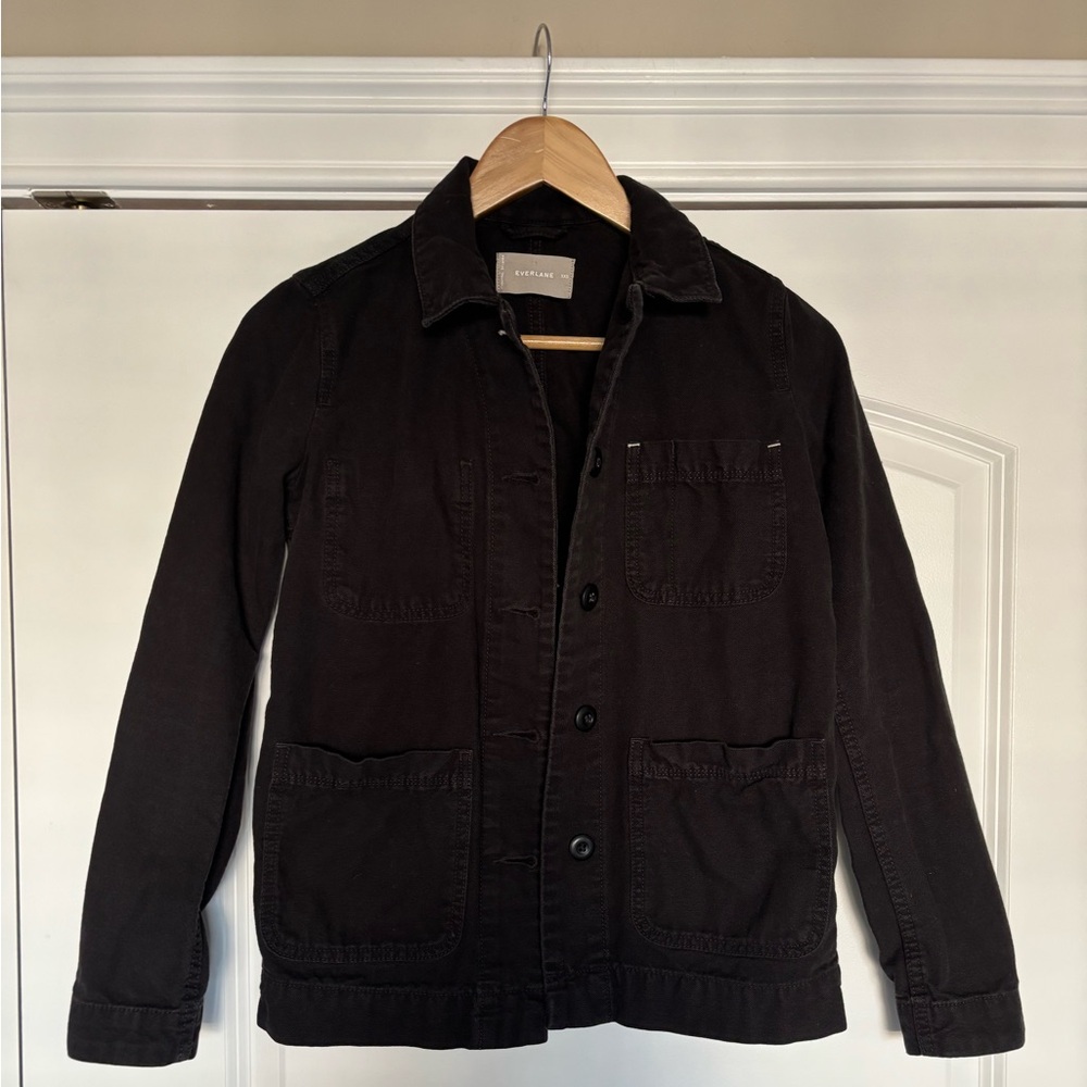 Everlane Cotton Canvas Chore Coat, Black/Charcoal, Classic, Buttoned,Women’s XXS - Picture 15 of 15